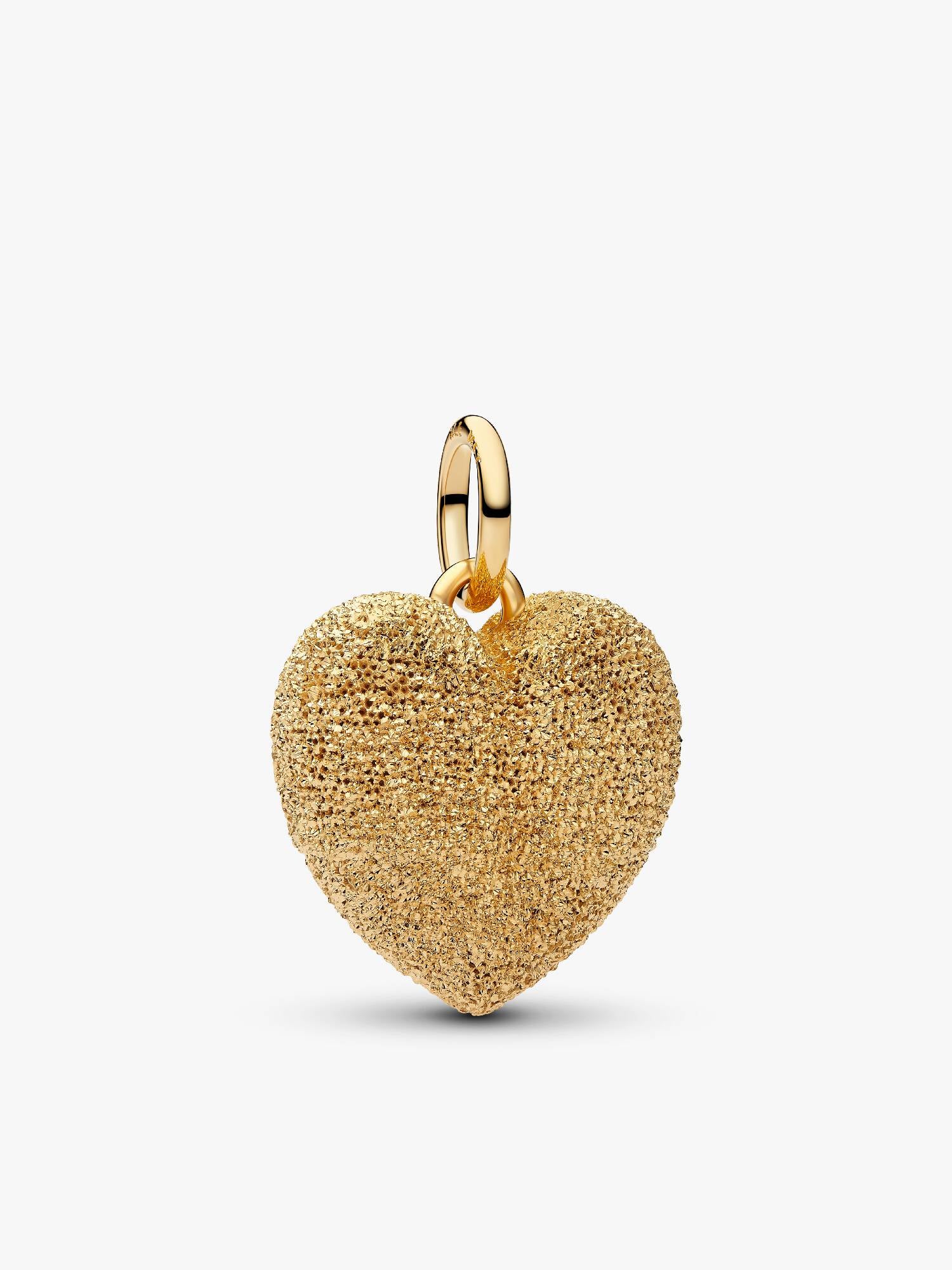 Charm Colgante Corazón Volumen Textura