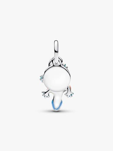 Charm Colgante Doble Salamandra y Etiqueta Redonda Grabable