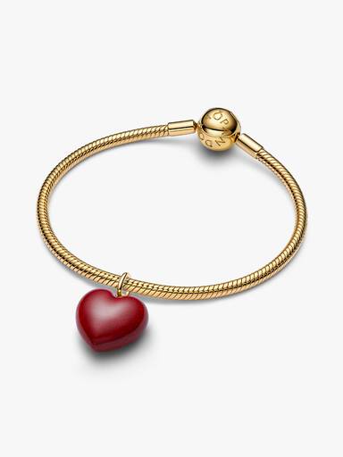 Charm Colgante Corazón Volumen Rojo