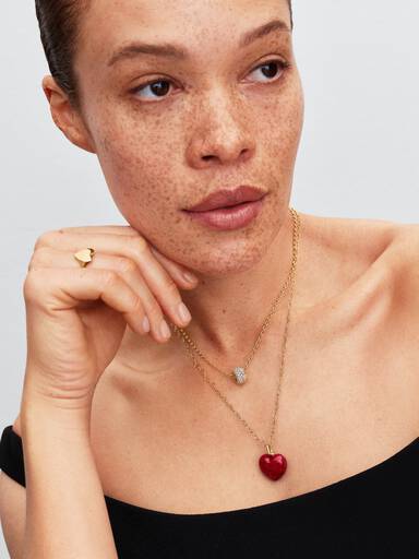 Charm Colgante Corazón Volumen Rojo
