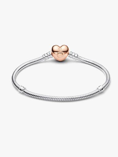 Pulsera Diseño Cadena de Serpiente y Corazón