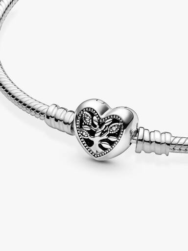 Pulsera de Cadena de Serpiente Cierre de Corazón Árbol Genealógico