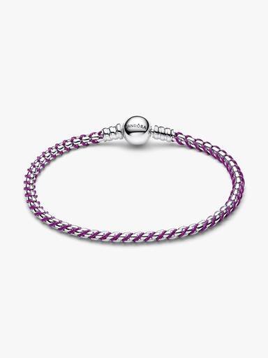 Pulsera Cadena Caja Cordón Morado