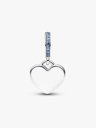 Charm Colgante Corazón Grabable Azul