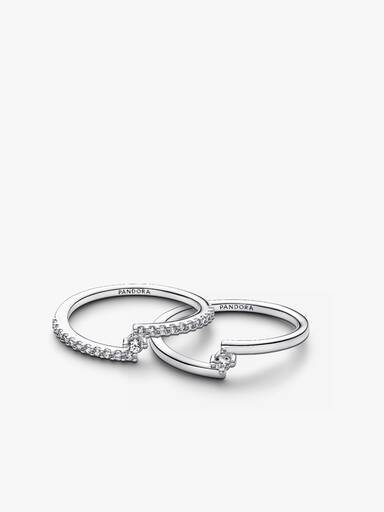 Conjunto de regalo Anillos Abiertos Brillantes