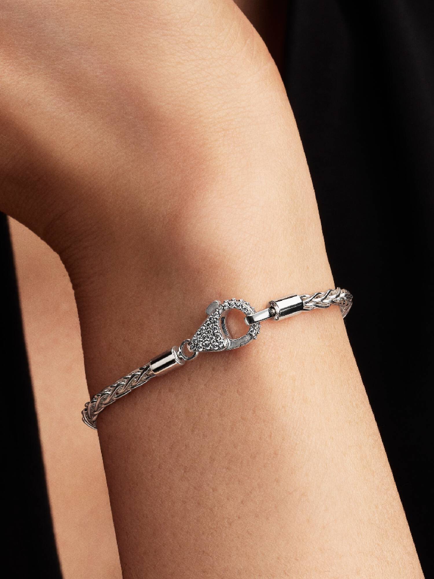 Pulsera Moments Cadena de Espiga con Cierre en Pavé
