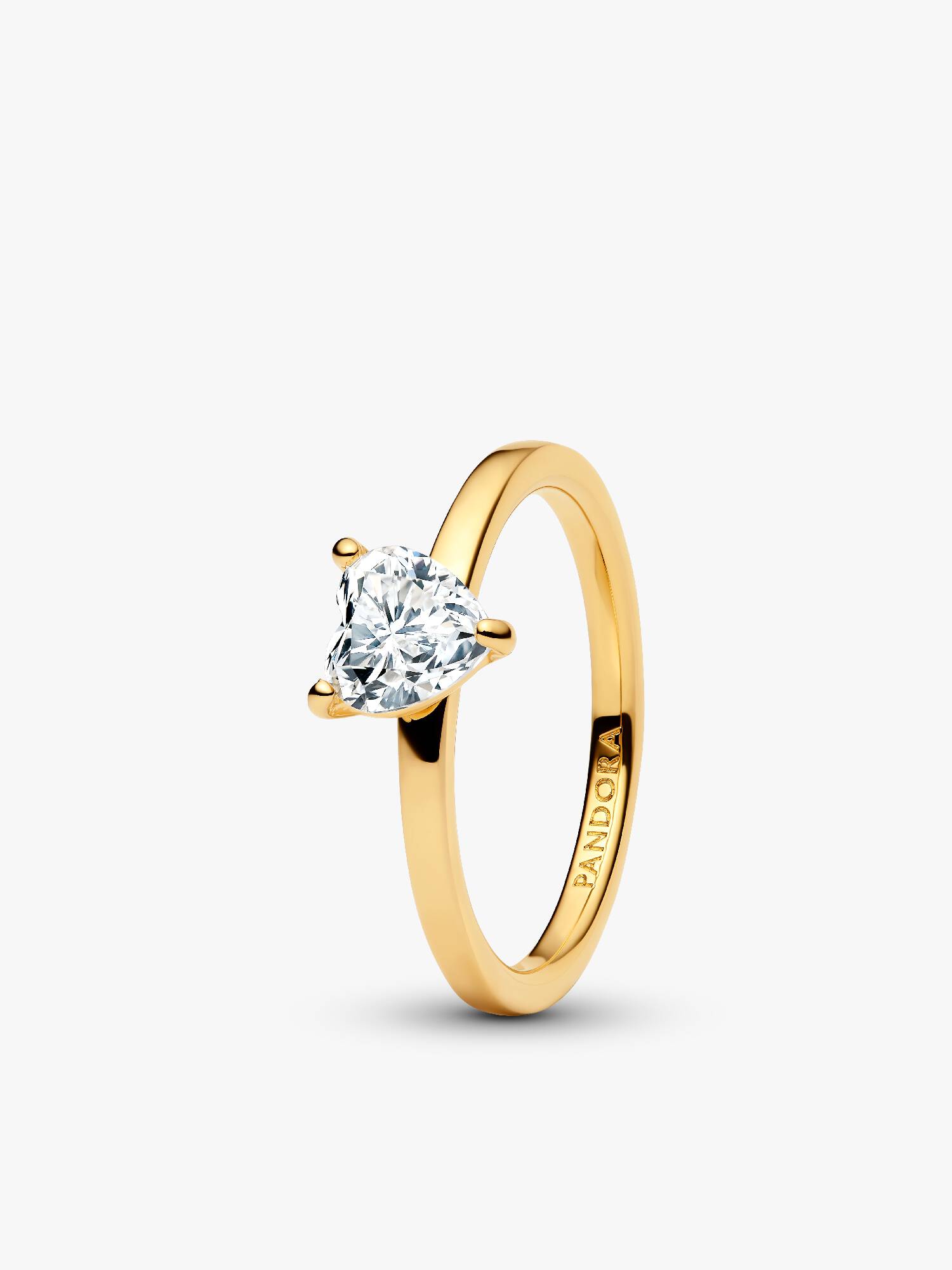 Anillo Solitario Corazón Brillante