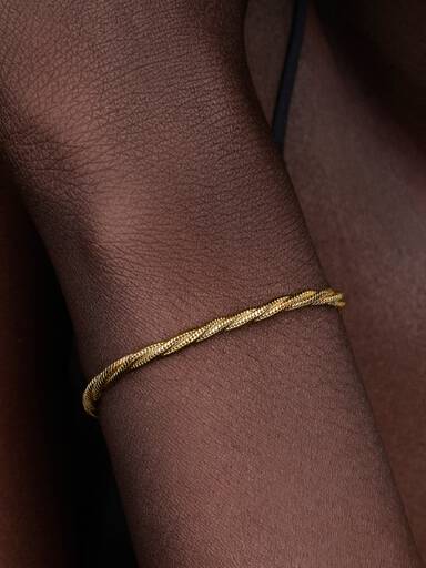 Pulsera de Cadena de Serpiente Trenzada con Cierre Redondo