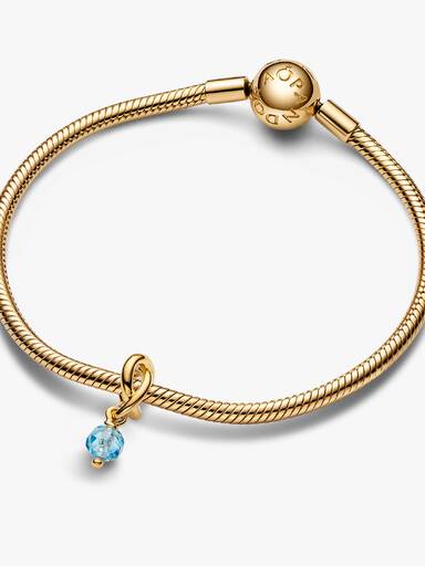Charm Colgante Círculo Eternity Azul Aguamarina Facetado