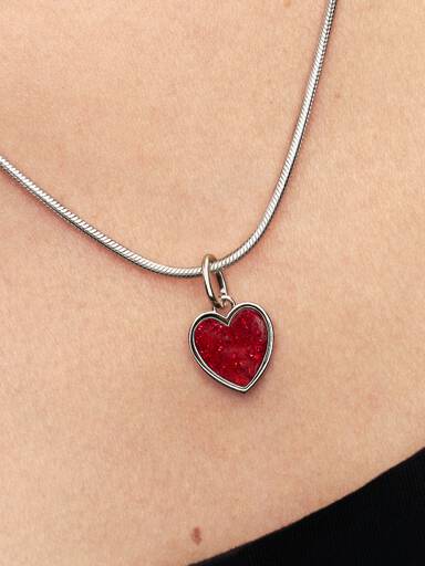 Charm Colgante Grabable Corazón Rojo