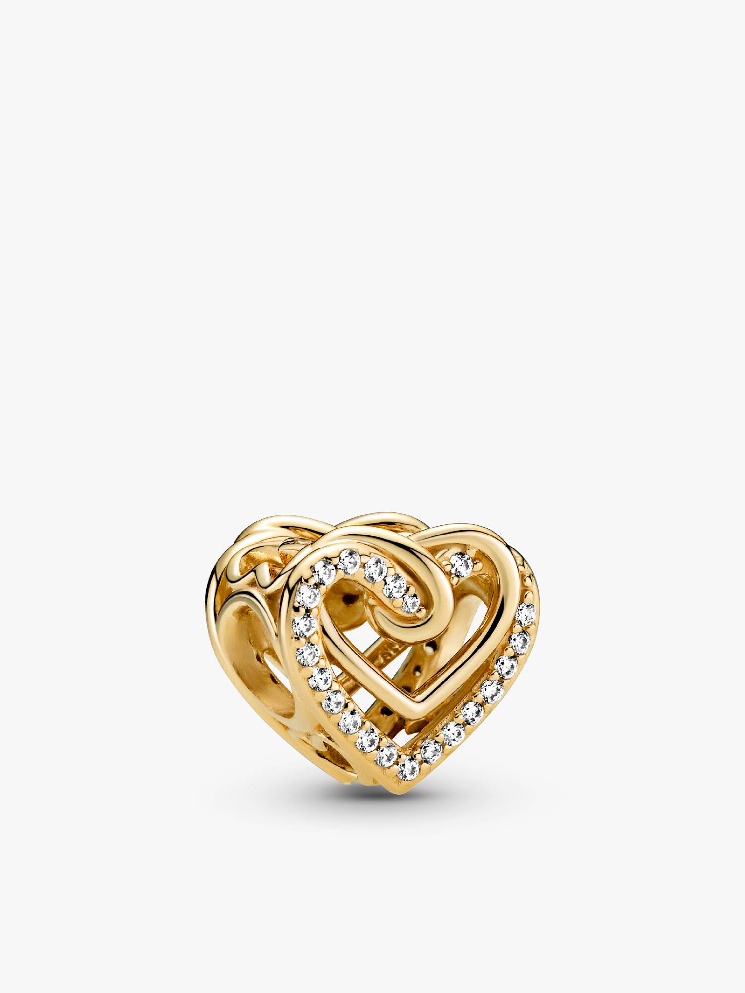 Charm Corazones Entrelazados Brillantes