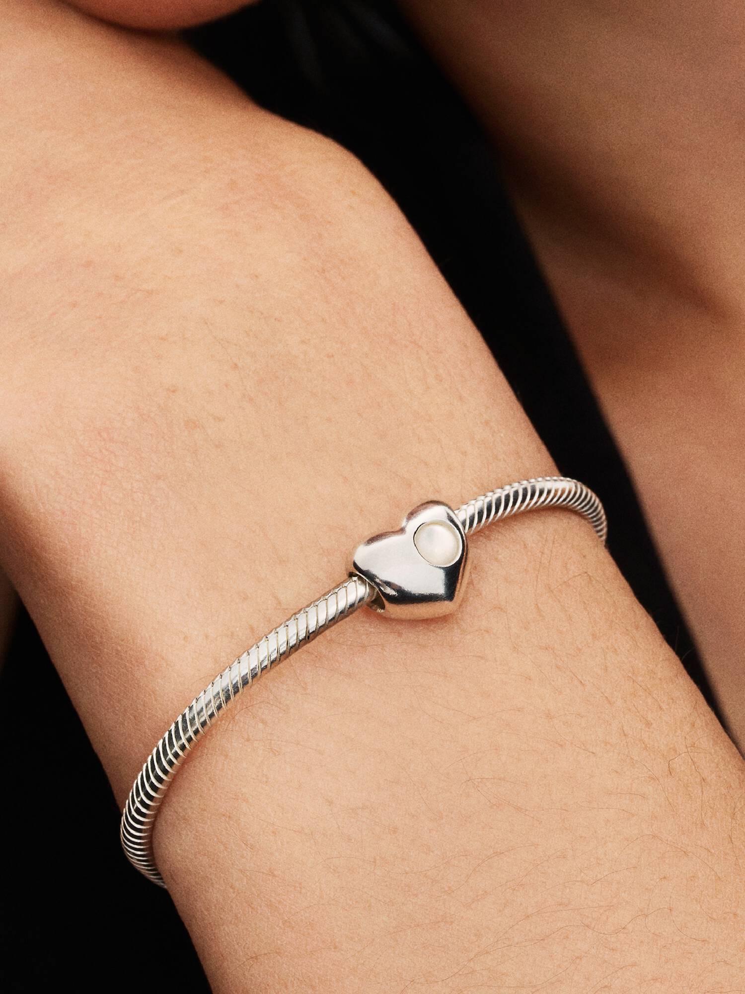 Charm Grabable Corazón Gema Blanca