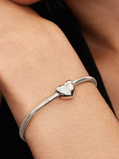 Charm Grabable Corazón Gema Blanca