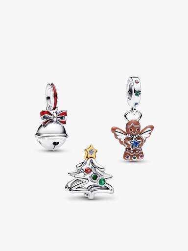 Conjunto de Regalo Trío de Charms Navideños