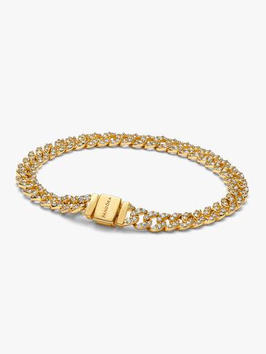 Pulsera Cadena Cubana en Pavé