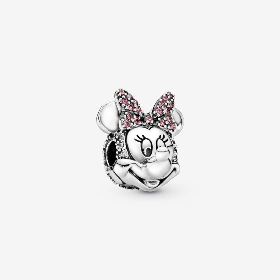 Charm de Clip Pavé Rosa de Minnie Mouse de Disney image number 0