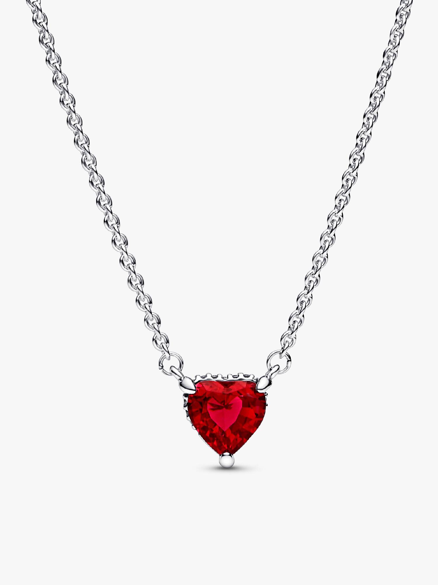 Collar con Colgante Halo y Corazón Brillantes