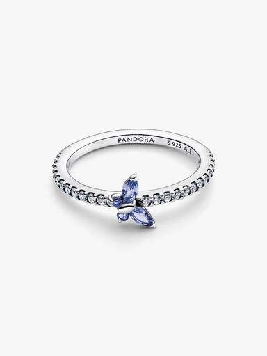 Anillo Mariposa Azul Brillante