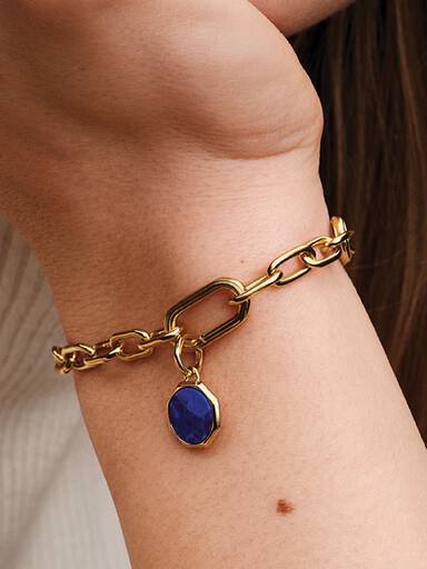 Charm Mini Medallón Grabable Azul
