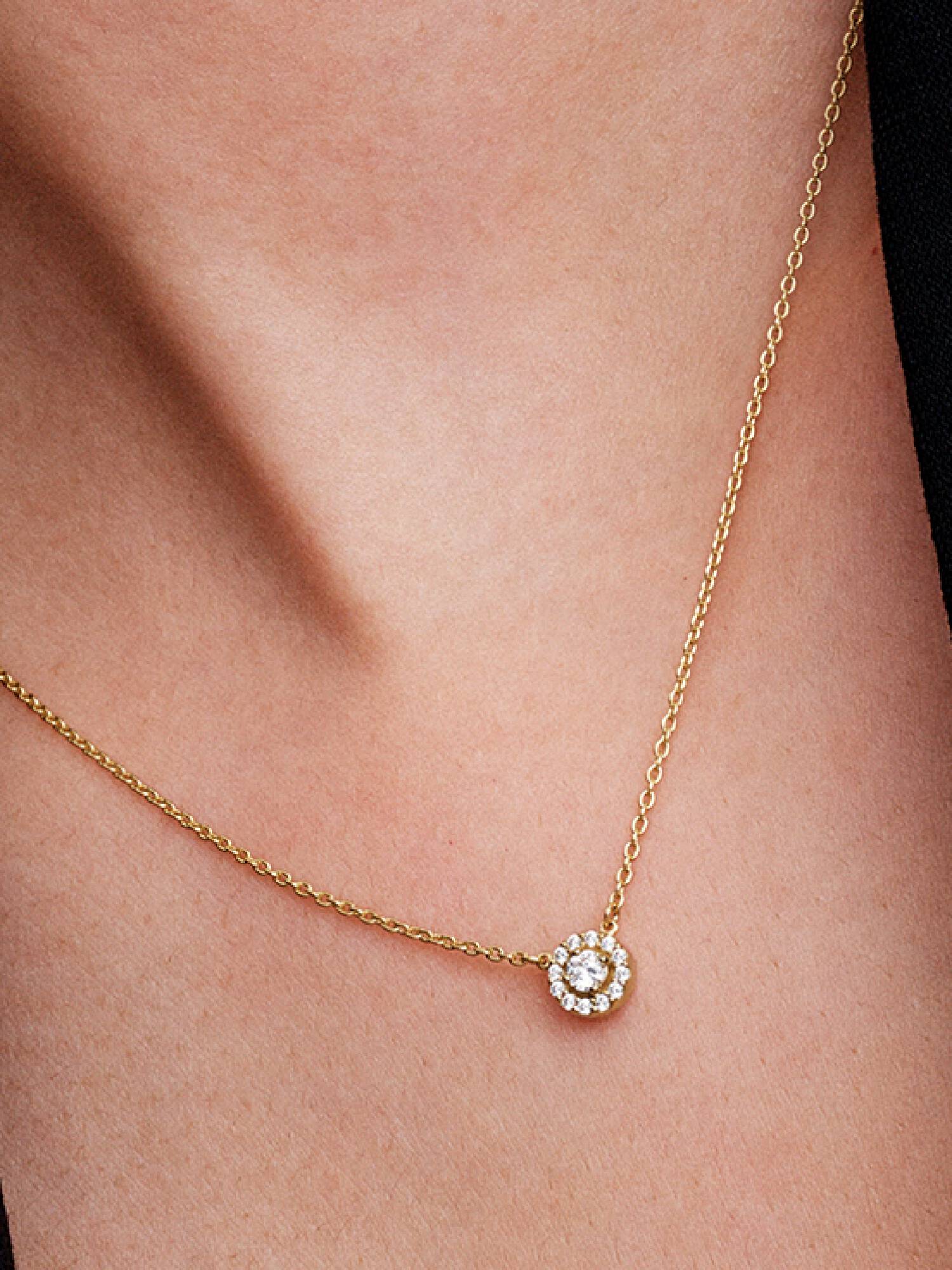 Collar Halo Redondo en Pavé