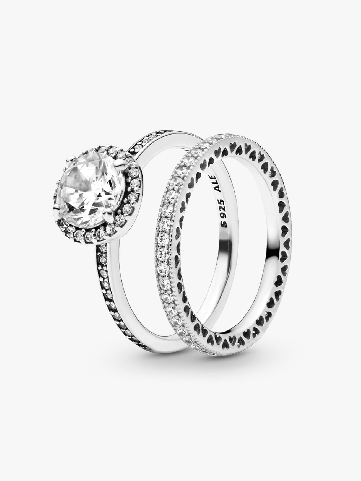 Conjunto de Anillos Halo redondo
