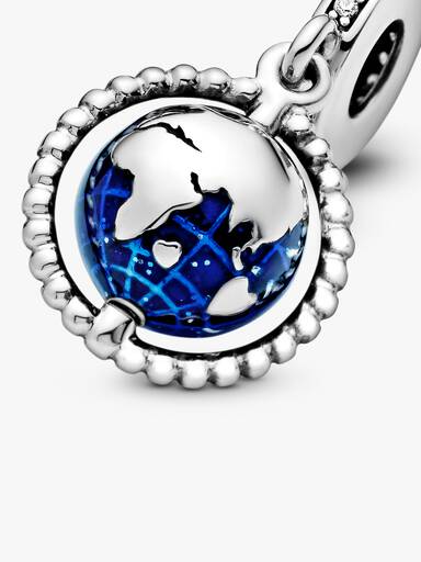 Charm colgante en plata de ley Globo Giratorio