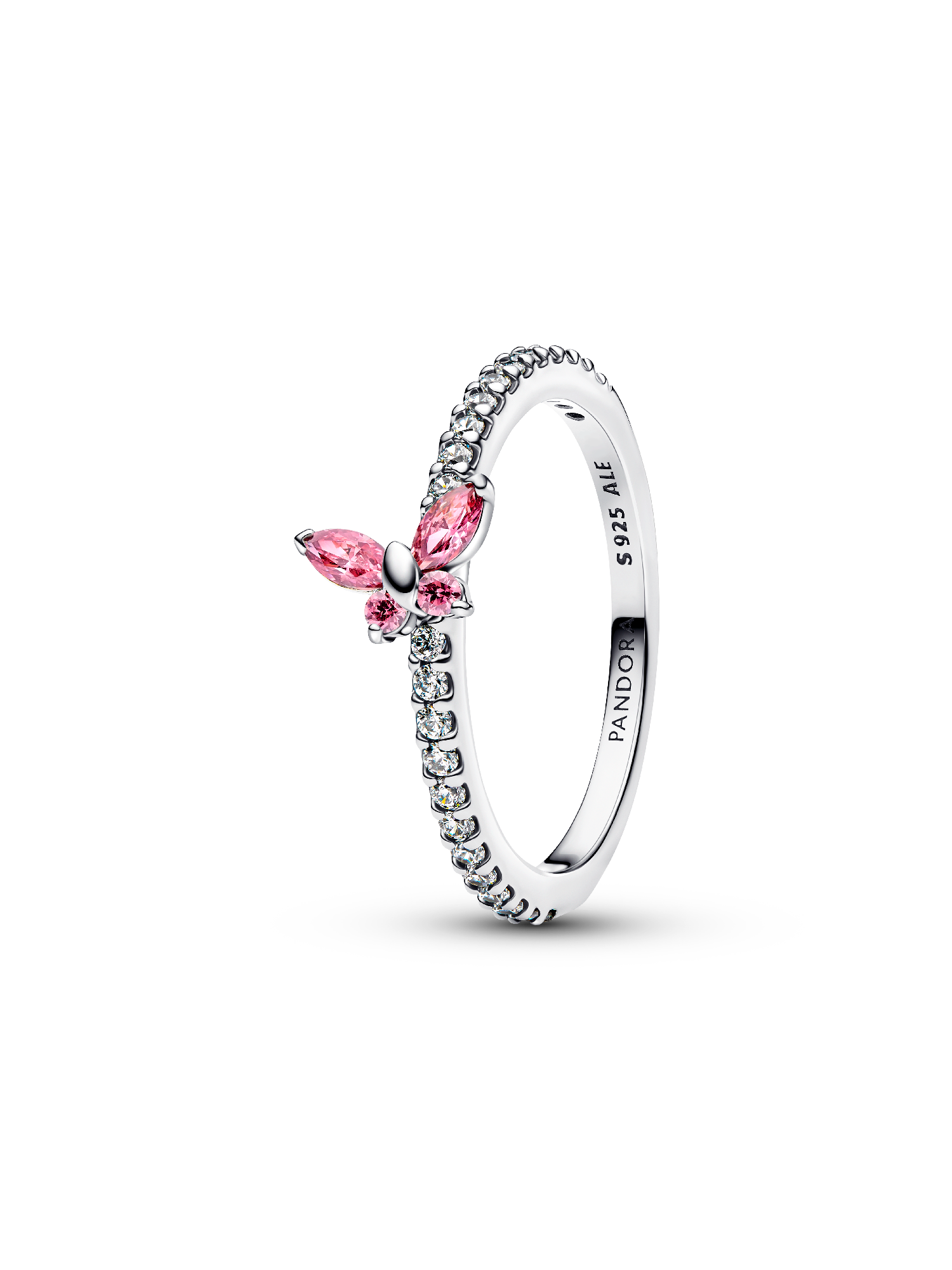 Anillo Mariposa Rosa Brillante