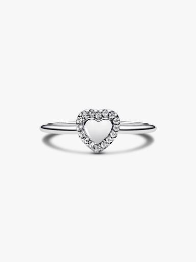 Anillo Halo y Corazón Grabable