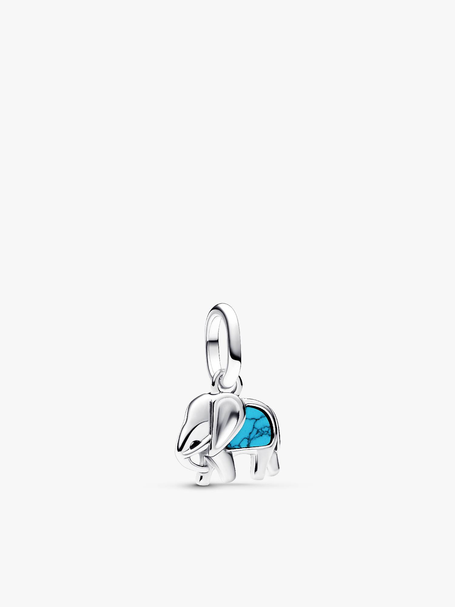 Charm Mini Colgante Elefante Azul Turquesa