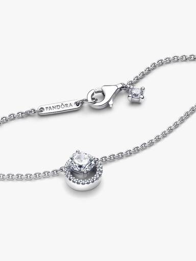 Collar con Colgante Brillante Halo Redondo