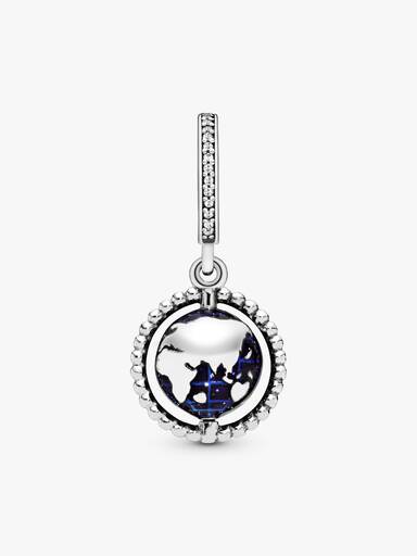 Charm colgante en plata de ley Globo Giratorio