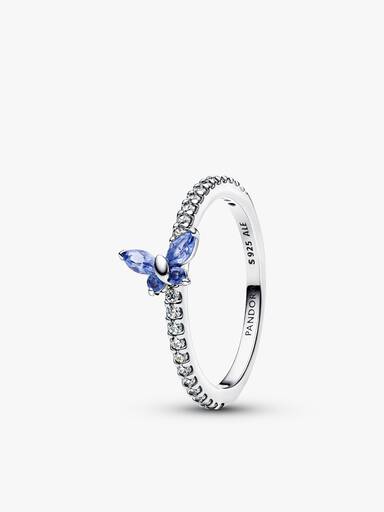 Conjunto de Regalo Collar, Pendientes y Anillo Mariposa Azul