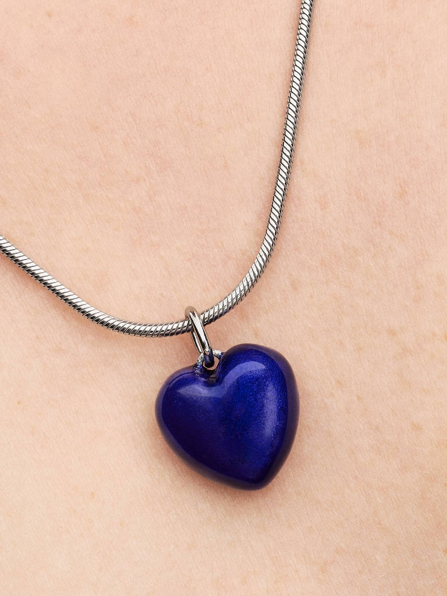 Charm Colgante Corazón Volumen Azul
