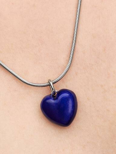 Charm Colgante Corazón Volumen Azul