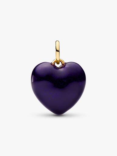 Charm Colgante Corazón Volumen Morado