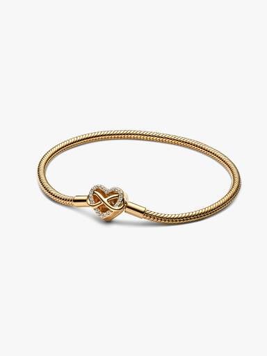 Pulsera de Cadena de Serpiente con Cierre de Corazón Infinito Brillante