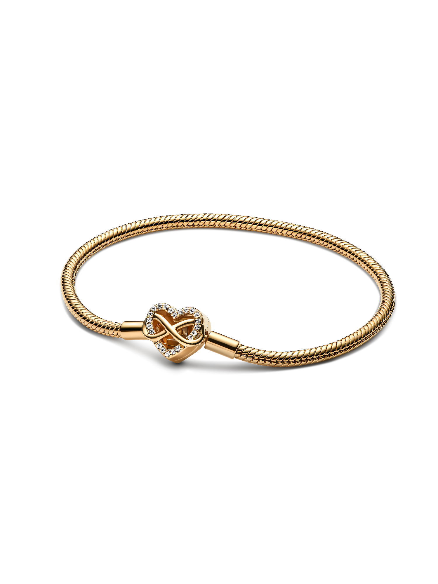 Pulsera de Cadena de Serpiente con Cierre de Corazón Infinito Brillante
