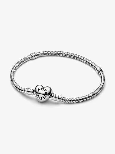 Pulsera Cadena de Serpiente con Cierre de Corazón Pandora Moments