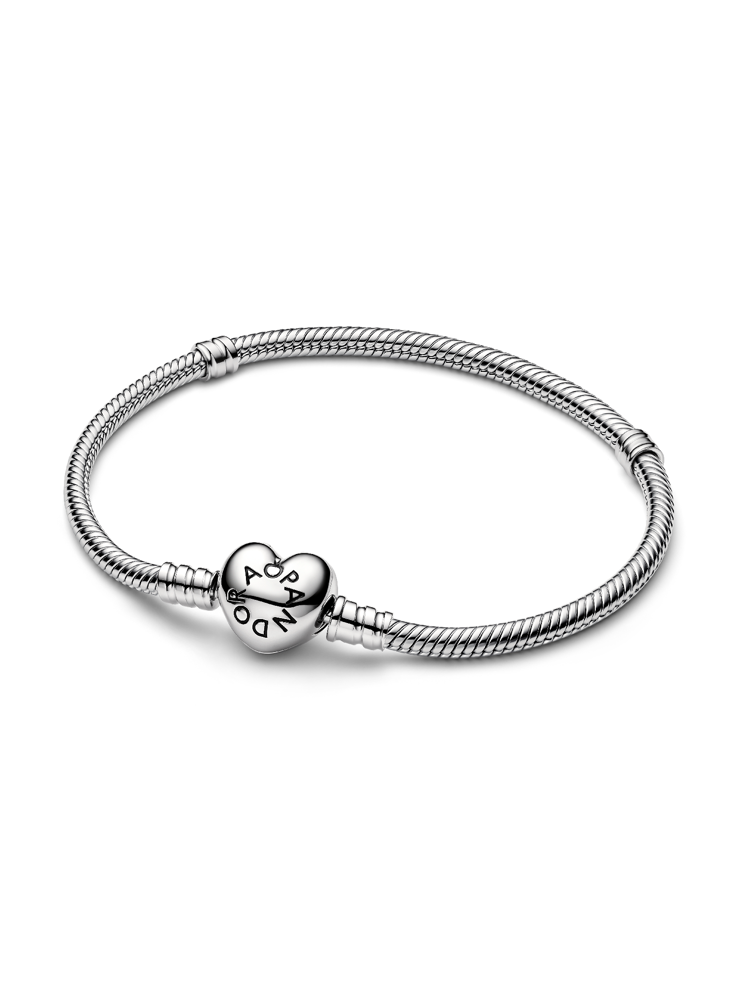 Pulsera Cadena de Serpiente con Cierre de Corazón Pandora Moments