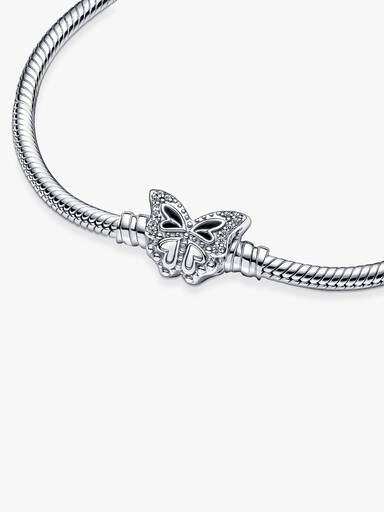 Pulsera de Cadena de Serpiente con Cierre de Mariposa