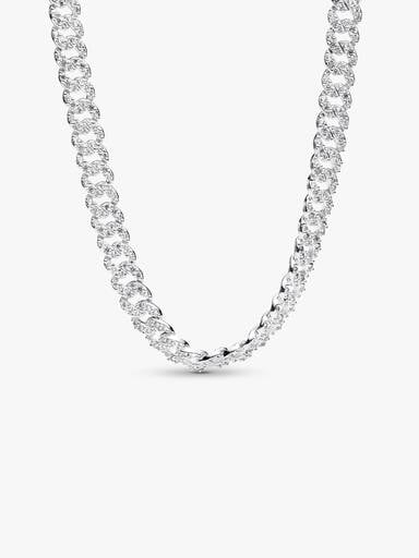 Collar de Cadena Cubana de Pavé