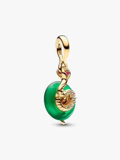 Charm Colgante Serpiente Verde de Cristal de Murano