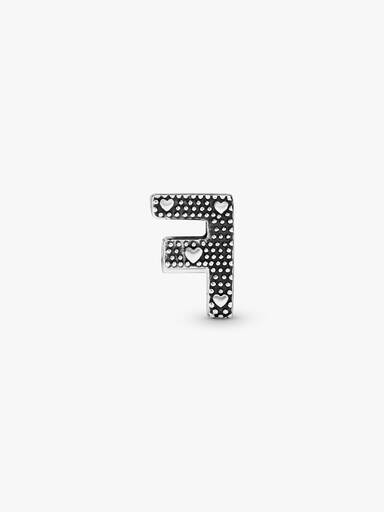 Charm en plata de ley Letra F
