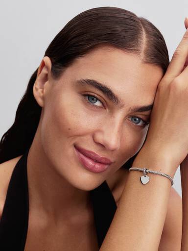 Charm Colgante Corazón Grabable Rosa