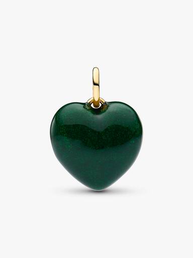 Charm Colgante Corazón Volumen Verde