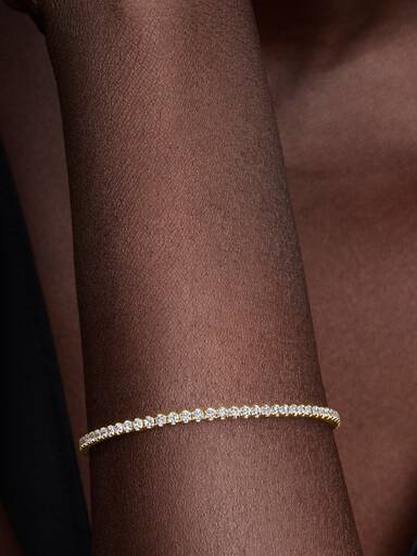 Pulsera de Tenis Brillante con engaste a nivel