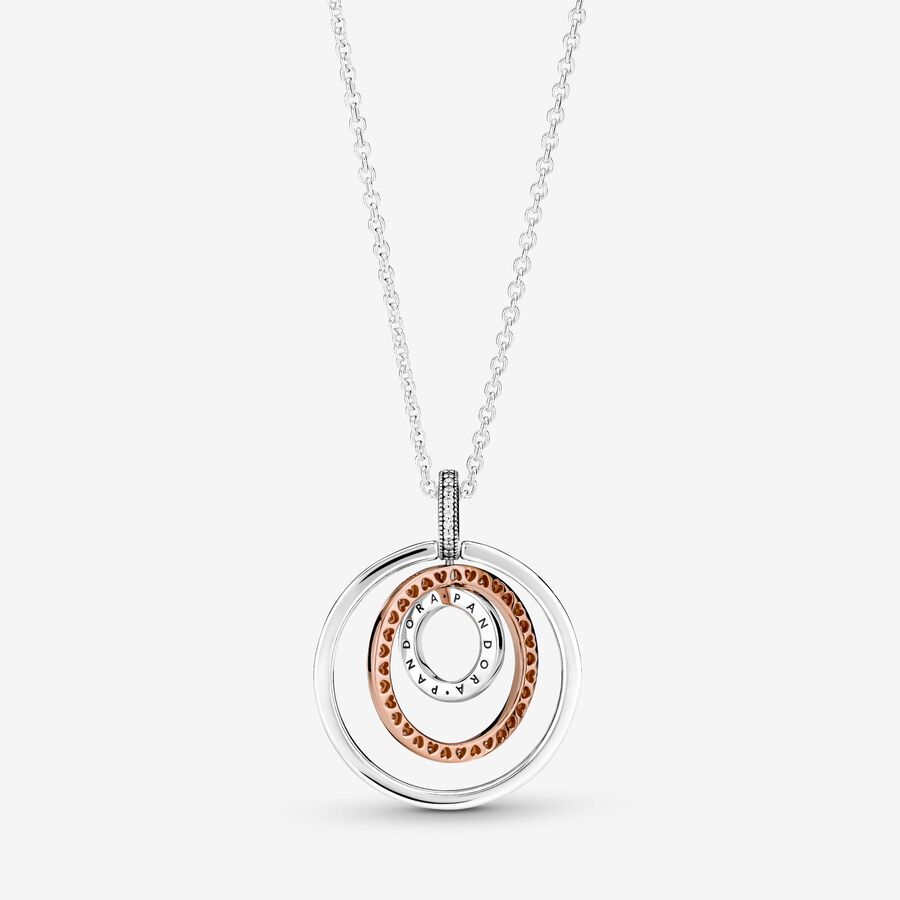 Collar Para Mujer Sofia Milani | Plata De Ley 925 Con Circonita | Colgante Círculo Acanalado | Longitud Ajustable