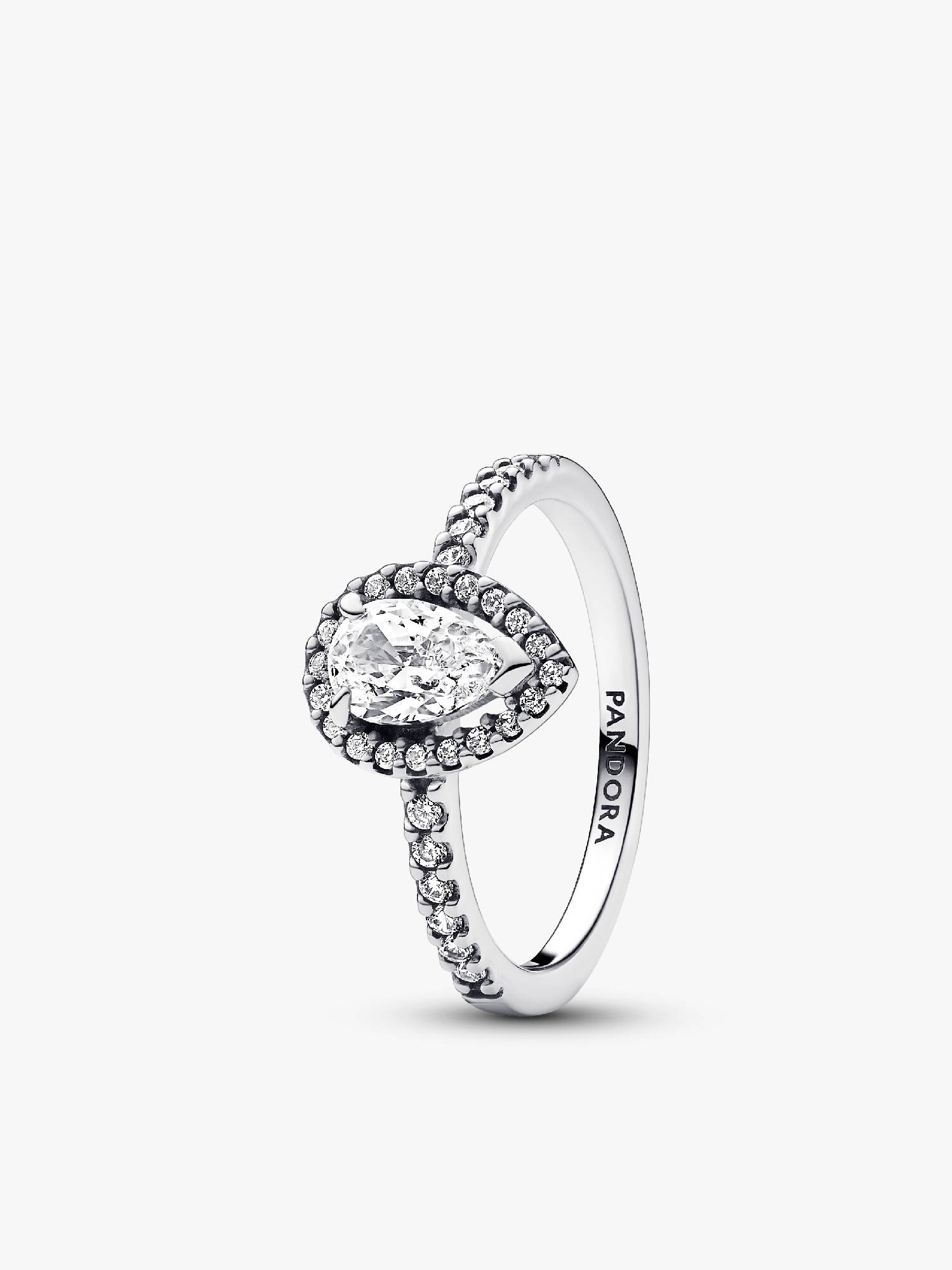 Anillo Halo Brillante Corte Pera