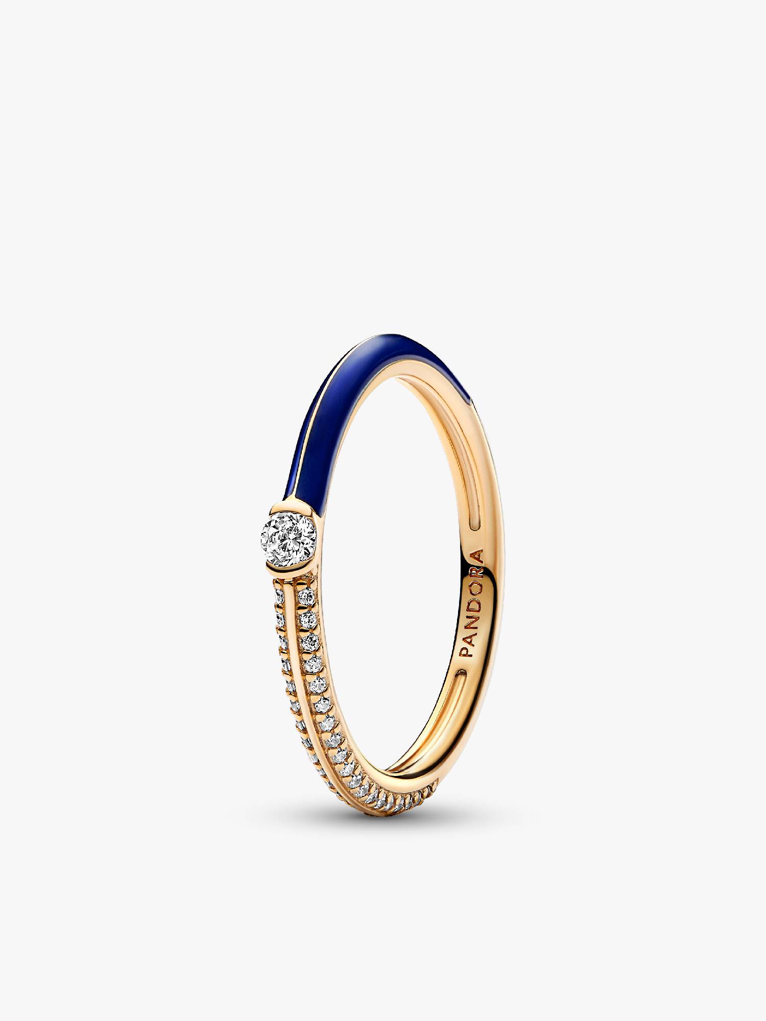 Anillo Dual Azul y Pavé