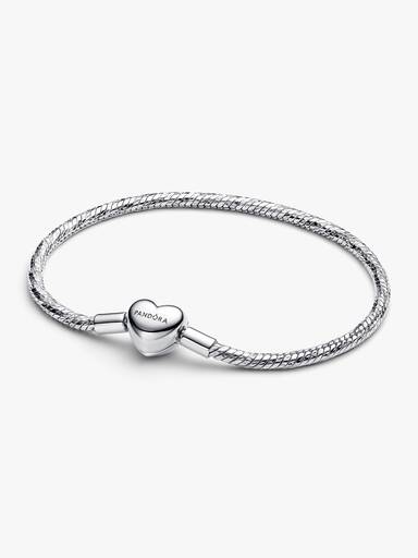Pulsera de Cadena de Serpiente con Cierre Corazón Facetado Grabable